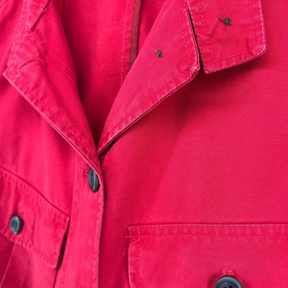 GAP Jacket Womens M Twill Field Safari Utility Button Front Cotton Red - Picture 4 of 11